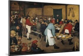 The Peasant Wedding - Oil on Canvas, 1568-Pieter the Elder Brueghel-Mounted Giclee Print