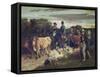 The Peasants of Flagey Returning from the Fair, 1850-55-Gustave Courbet-Framed Stretched Canvas