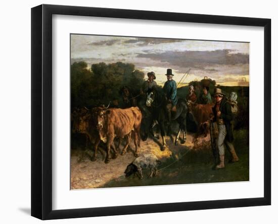 The Peasants of Flagey Returning from the Fair, 1855-Gustave Courbet-Framed Giclee Print