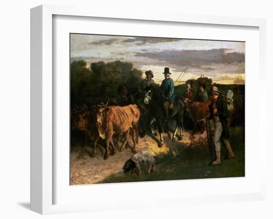 The Peasants of Flagey Returning from the Fair, 1855-Gustave Courbet-Framed Giclee Print