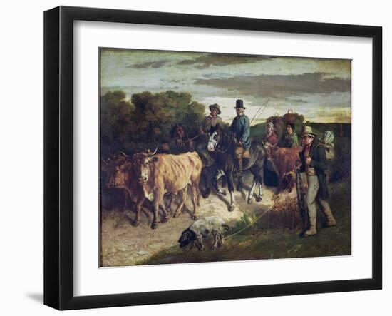 The Peasants of Flagey Returning from the Fair-Gustave Courbet-Framed Giclee Print