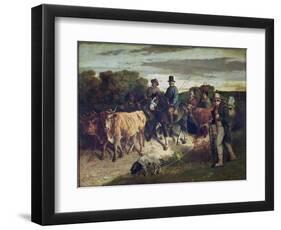 The Peasants of Flagey Returning from the Fair-Gustave Courbet-Framed Premium Giclee Print