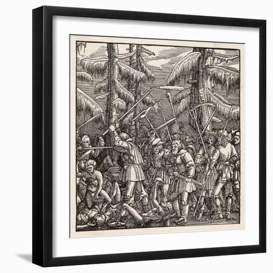 The Peasants Rise up and Revolt for the Abolition of Feudal Dues Serfdom and Tithes-Hans Luesselburger-Framed Art Print