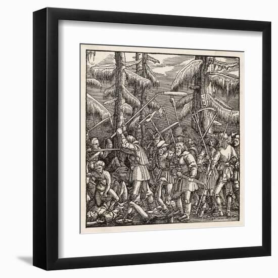 The Peasants Rise up and Revolt for the Abolition of Feudal Dues Serfdom and Tithes-Hans Luesselburger-Framed Art Print