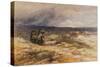 The Peat Gatherers near Bettws Y Coed, North Wales watercolor-David Cox-Stretched Canvas