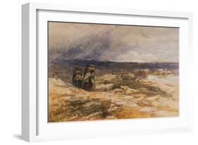 The Peat Gatherers near Bettws Y Coed, North Wales watercolor-David Cox-Framed Giclee Print