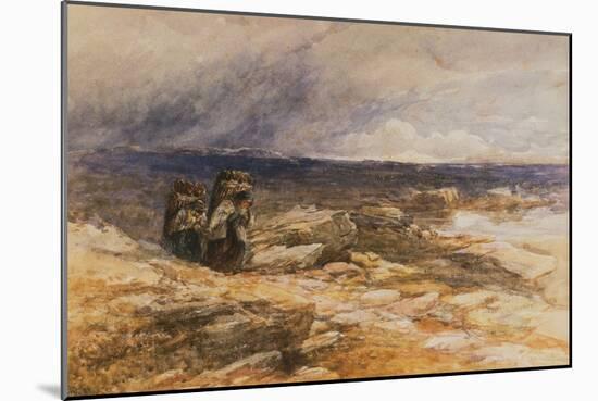 The Peat Gatherers near Bettws Y Coed, North Wales watercolor-David Cox-Mounted Giclee Print