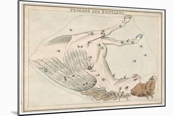 The Pegasus and Equuleus Constellation-Sidney Hall-Mounted Art Print