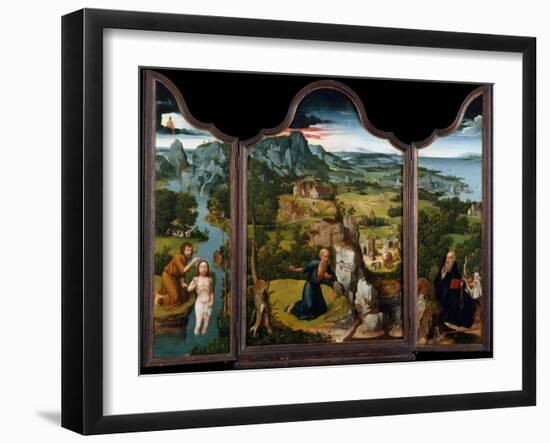 The Penitence of Saint Jerome, c.1512-15-Joachim Patenier or Patinir-Framed Giclee Print