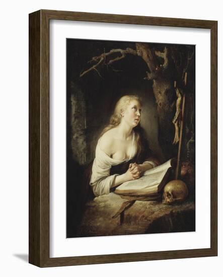 The Penitent Magdalen, c.1650-65-Gerrit or Gerard Dou-Framed Giclee Print