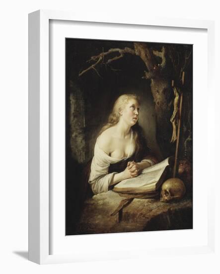 The Penitent Magdalen, c.1650-65-Gerrit or Gerard Dou-Framed Giclee Print