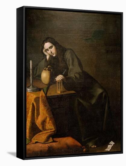 The Penitent Magdalen-Francisco de Zurbarán-Framed Stretched Canvas