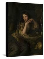 The Penitent Magdalene by George Hayter-George Hayter-Stretched Canvas