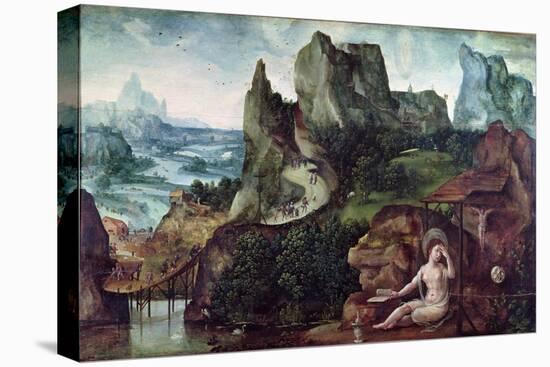 The Penitent Mary Magdalene (Oil on Panel)-Joachim Patinir-Stretched Canvas