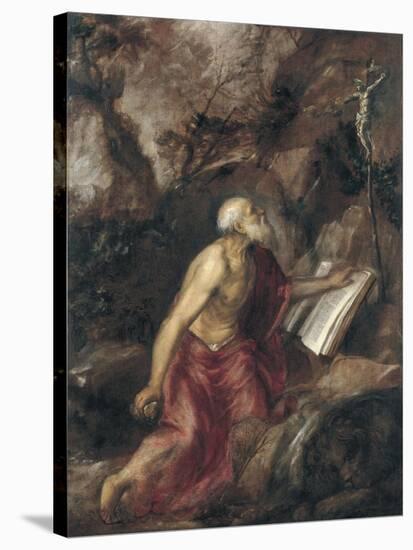 The Penitent Saint Jerome-Titian (Tiziano Vecelli)-Stretched Canvas