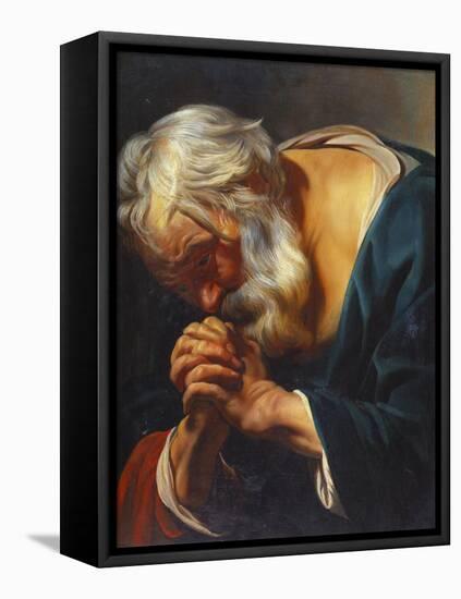 The Penitent Saint Peter-Jacob Jordaens-Framed Stretched Canvas