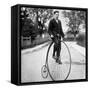 The 'Penny Farthing' or 'Ordinary' Bicycle of the 1870's-null-Framed Stretched Canvas