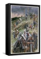 The People, Beholding the Things That Were Done, Smote their Breasts'-James Tissot-Framed Stretched Canvas