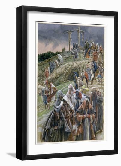 The People, Beholding the Things That Were Done, Smote their Breasts'-James Tissot-Framed Premium Giclee Print