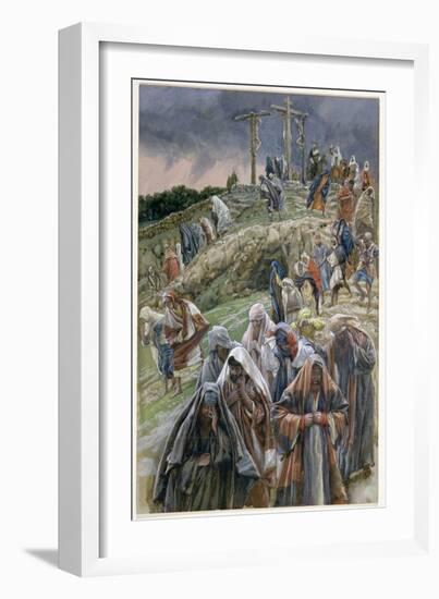 The People, Beholding the Things That Were Done, Smote their Breasts'-James Tissot-Framed Giclee Print