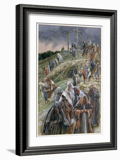 The People, Beholding the Things That Were Done, Smote their Breasts'-James Tissot-Framed Giclee Print