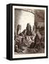 The People Mourning over Jerusalem-Gustave Dore-Framed Stretched Canvas