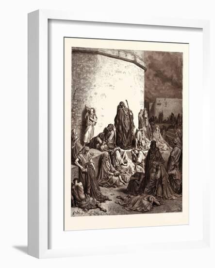 The People Mourning over Jerusalem-Gustave Dore-Framed Giclee Print