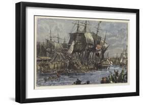 The People of Boston Throwing the Tea Overboard-null-Framed Giclee Print