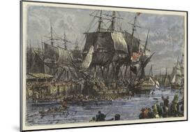 The People of Boston Throwing the Tea Overboard-null-Mounted Giclee Print