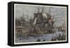 The People of Boston Throwing the Tea Overboard-null-Framed Stretched Canvas