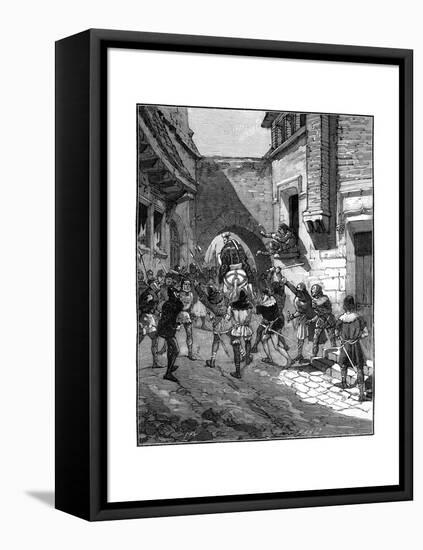 The People of Cambrai Revolt, and Drive Out their Bishop, 10th-13th Century (1882-188)-Spex-Framed Stretched Canvas