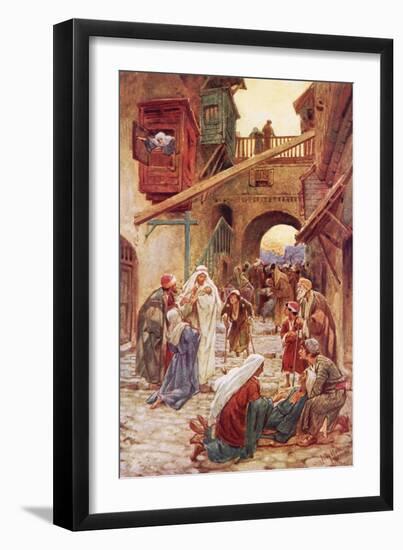 The People of Capernaum Bringing Jesus Many to Heal-William Brassey Hole-Framed Giclee Print