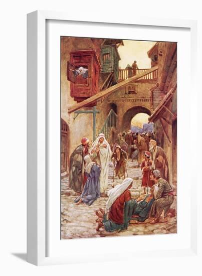The People of Capernaum Bringing Jesus Many to Heal-William Brassey Hole-Framed Giclee Print