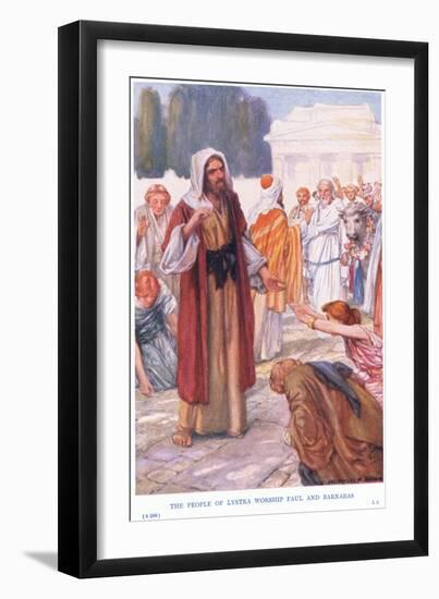 The People of Lystra Worship Paul and Barnabus-Arthur A. Dixon-Framed Giclee Print