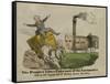 The people's line--Take care of the locomotive, 1840-American School-Framed Stretched Canvas