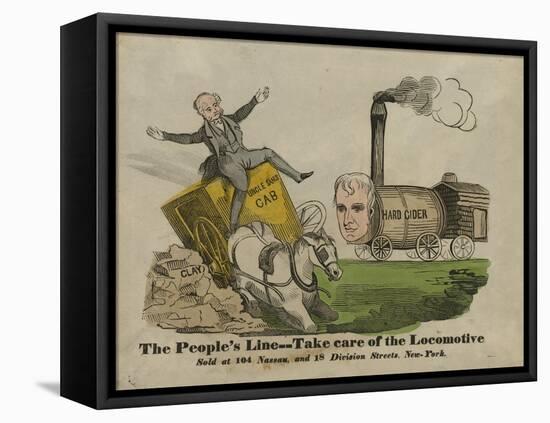 The people's line--Take care of the locomotive, 1840-American School-Framed Stretched Canvas