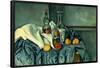 The Peppermint Bottle. Dated: 1893/1895. Dimensions: overall: 65.9 x 82.1 cm (25 15/16 x 32 5/16...-Paul Cezanne-Framed Poster