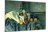 The Peppermint Bottle. Dated: 1893/1895. Dimensions: overall: 65.9 x 82.1 cm (25 15/16 x 32 5/16...-Paul Cezanne-Mounted Poster