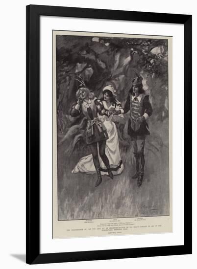 The Performance of As You Like It at Stratford-On-Avon by Mr Daly's Company in Aid of the Shakespea-null-Framed Giclee Print