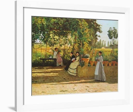 The Pergola, 1868 - Il Pergolato-Silvestro Lega-Framed Art Print