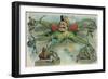 The Peril Of France-At The Mercy Of The Octopus-Louis Dalrymple-Framed Premium Giclee Print