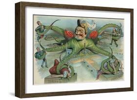 The Peril Of France-At The Mercy Of The Octopus-Louis Dalrymple-Framed Art Print