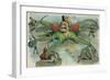 The Peril Of France-At The Mercy Of The Octopus-Louis Dalrymple-Framed Art Print