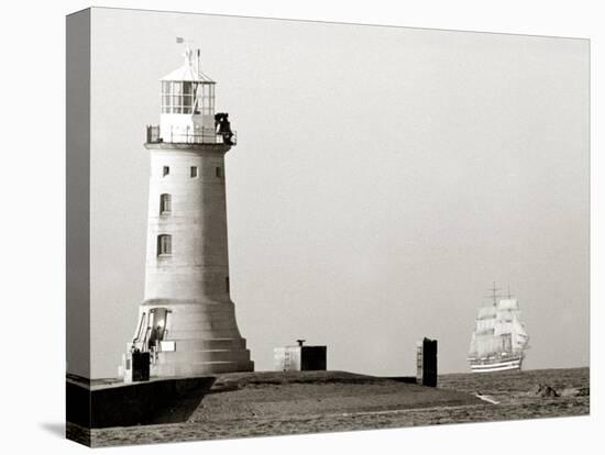 The Period Italian Sail Ship Amerigo Vespucci Under Full Sail Approaches Plymouth Sound, Aug 1967-null-Stretched Canvas