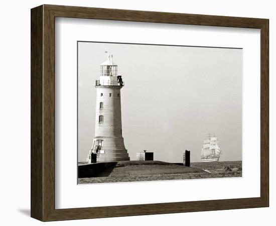 The Period Italian Sail Ship Amerigo Vespucci Under Full Sail Approaches Plymouth Sound, Aug 1967-null-Framed Photographic Print