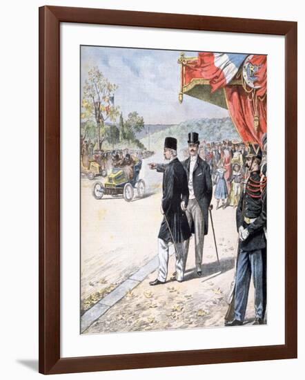 The Persian Shah Mozzafar Al-Din Shah Qajar in France, 1902-null-Framed Giclee Print