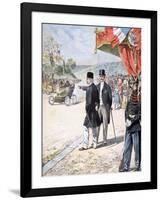 The Persian Shah Mozzafar Al-Din Shah Qajar in France, 1902-null-Framed Giclee Print