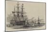 The Peru Emigrant-Ship Leaving Cork for Melbourne, Port Phillip-null-Mounted Giclee Print