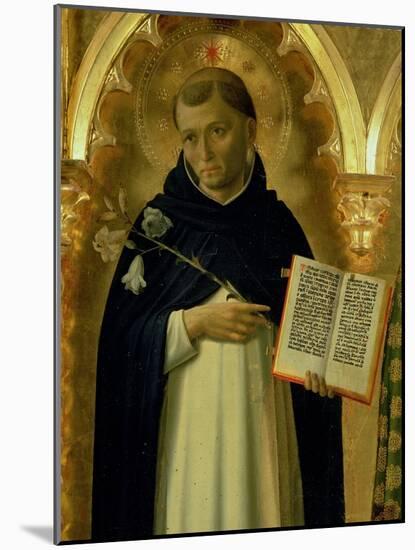 The Perugia Altarpiece, Side Panel Depicting St. Dominic, 1437 (Detail)-Fra Angelico-Mounted Giclee Print