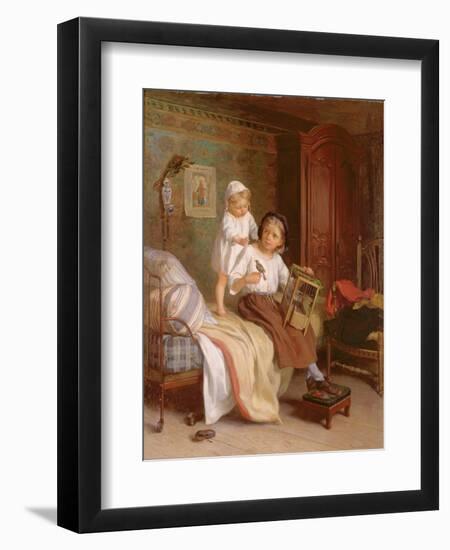 The Pet Bird-Andre Henri Dargelas-Framed Premium Giclee Print